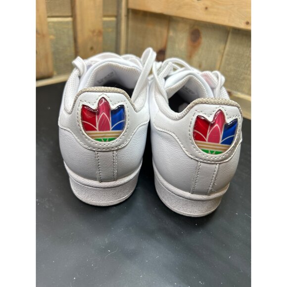 Adidas Superstar Pure Mens Sneakers White With Multicolor Logo Size 7 - Picture 5 of 9